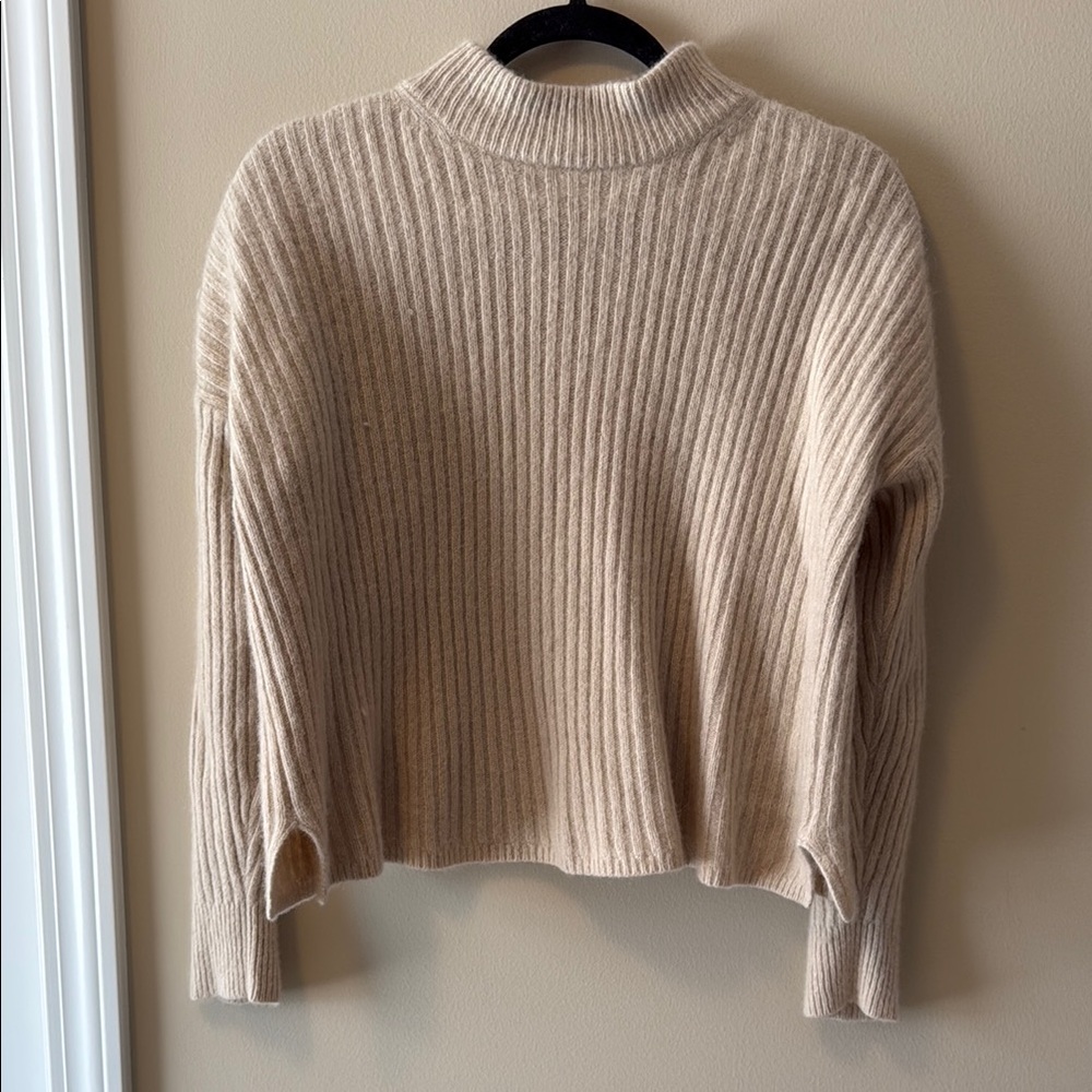 Madewell Cream Ribbed Turtleneck Sweater